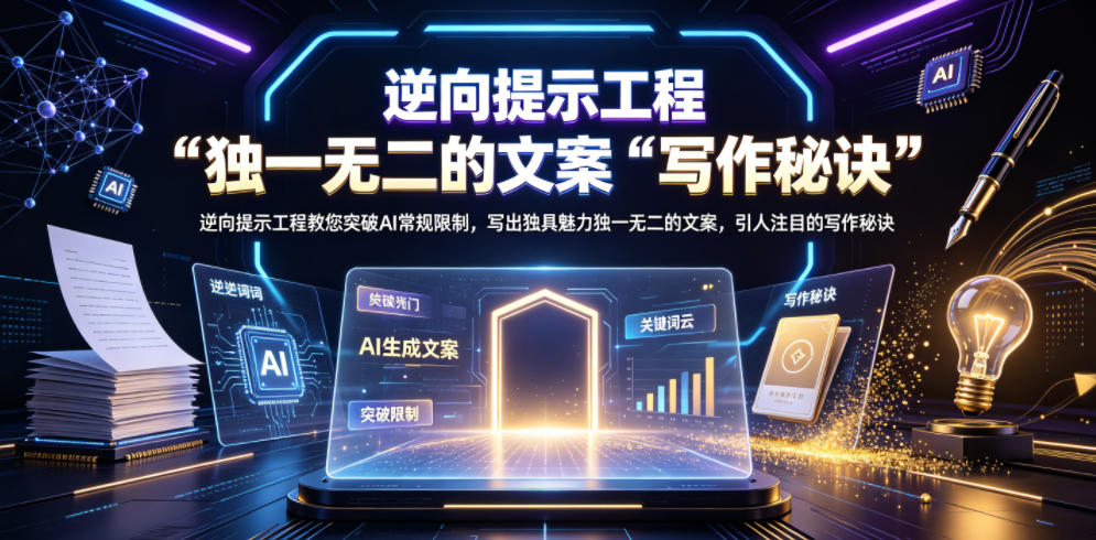逆向提示工程教您突破AI常规限制，写出独具魅力独一无二的文案，引人注目的写作秘诀【原创双语字幕】-知享资源网