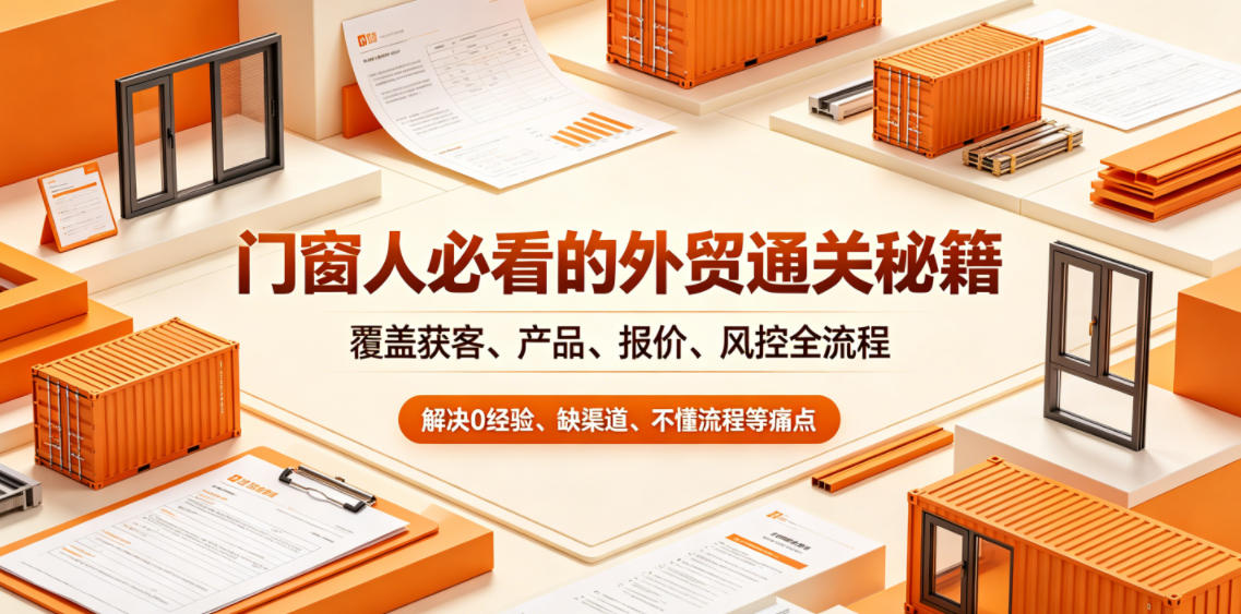 门窗人必看的外贸通关秘籍，块覆盖获客、产品、报价、风控全流程，解决0经验、缺渠道、不懂流程等痛点-知享资源网