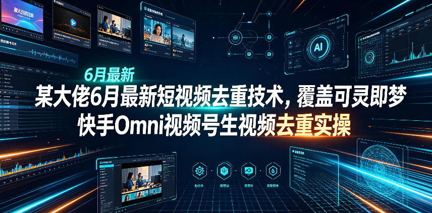某大佬6月最新短视频去重技术，覆盖可灵即梦快手Omni视频号生视频去重实操-知享资源网