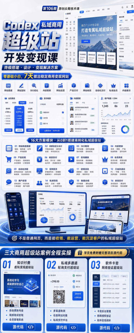 图片[2]-Codex私域商用超级站Ai开发变现课，7天带你从零基础到能自己动手做出能收钱、能运营、能沉淀客户的私域超级站-知享资源网