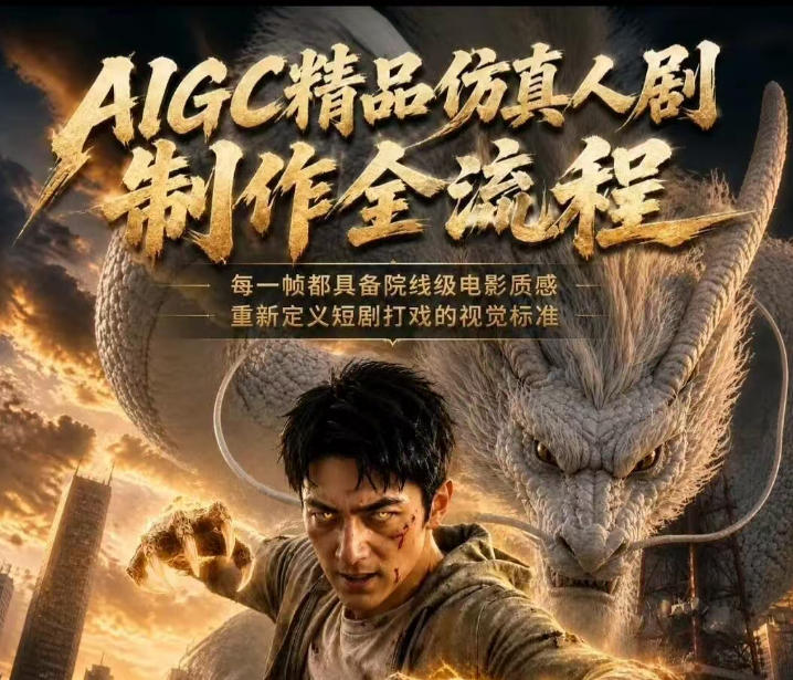 AIGC精品仿真人剧豢龙人全流程制作解析2026，国风仿真人创作+打斗剧情+人设编排，一站式AI短剧入门-知享资源网