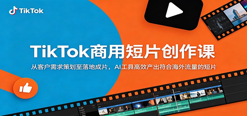 TikTok商用短片创作课：从客户需求策划至落地成片，AI工具高效产出符合海外流量的短片-知享资源网