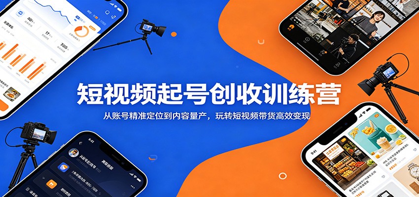 短视频起号创收训练营：从账号精准定位到内容量产，玩转短视频带货高效变现-知享资源网