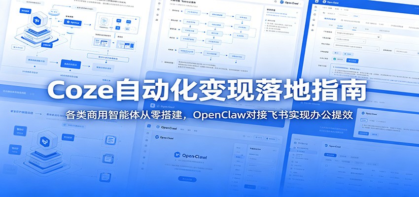 Coze自动化变现落地指南：各类商用智能体从零搭建，OpenClaw对接飞书实现办公提效-知享资源网