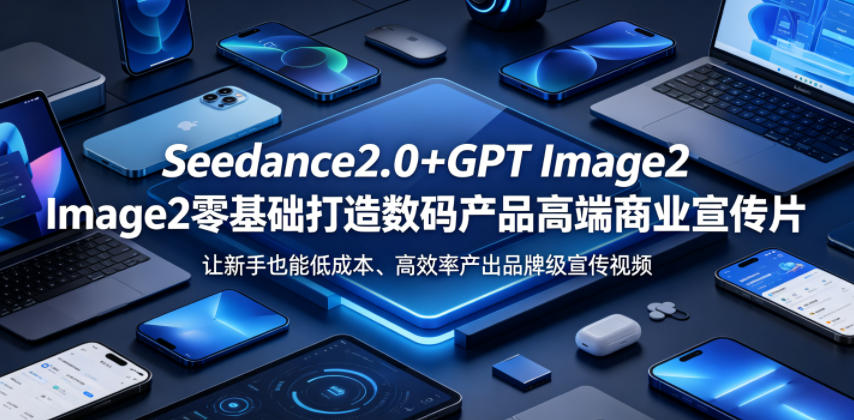 Seedance2.0+GPT Image2零基础打造数码产品高端商业宣传片，让新手也能低成本、高效率产出品牌级宣传视频-知享资源网