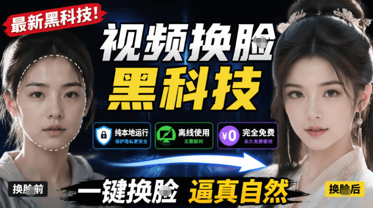 AI人工智能如此夸张？一键视频换Lian黑科技，纯本地离线运行，本地视频换Lian娱乐工具，AI FaceSwap-知享资源网