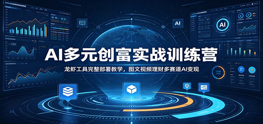 AI多元创富实战训练营：龙虾工具完整部署教学，图文视频理财多赛道AI变现-知享资源网