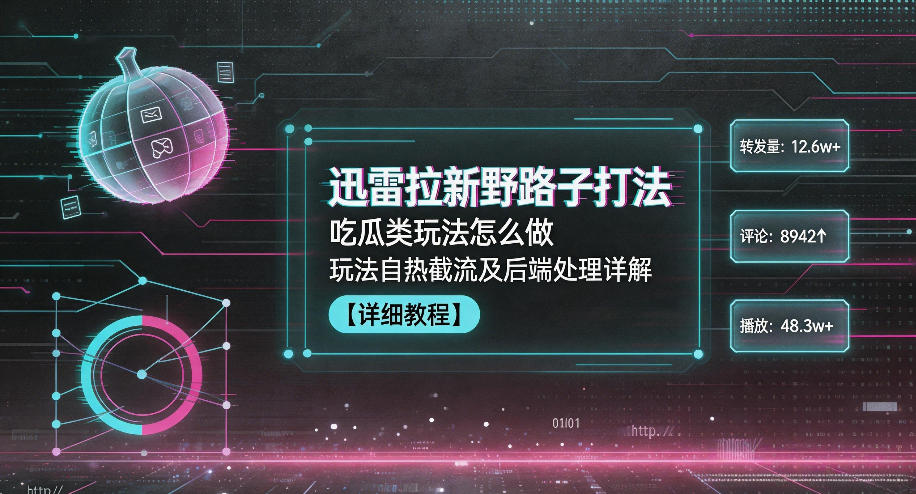 迅雷拉新野路子打法，吃瓜类玩法怎么做，玩法自热截流及后端处理详解-知享资源网