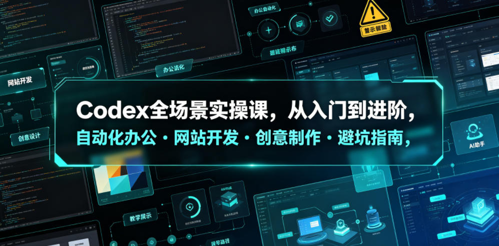 Codex全场景实操课，从入门到进阶，自动化办公・网站开发・创意制作・避坑指南，全流程教学-知享资源网