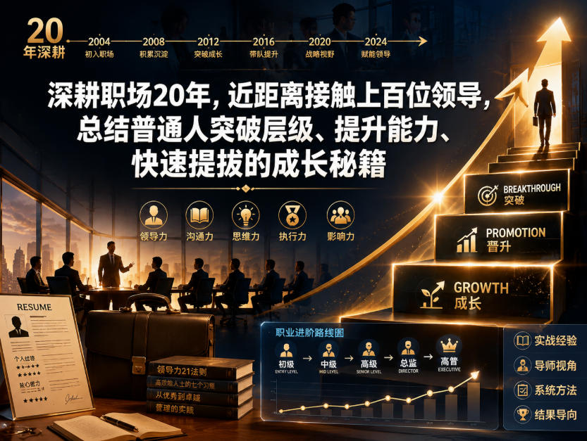 付费文章：深耕职场20年，近距离接触上百位领导，总结普通人突破层级、提升能力、快速提拔的成长秘籍（全网独家干货）-知享资源网
