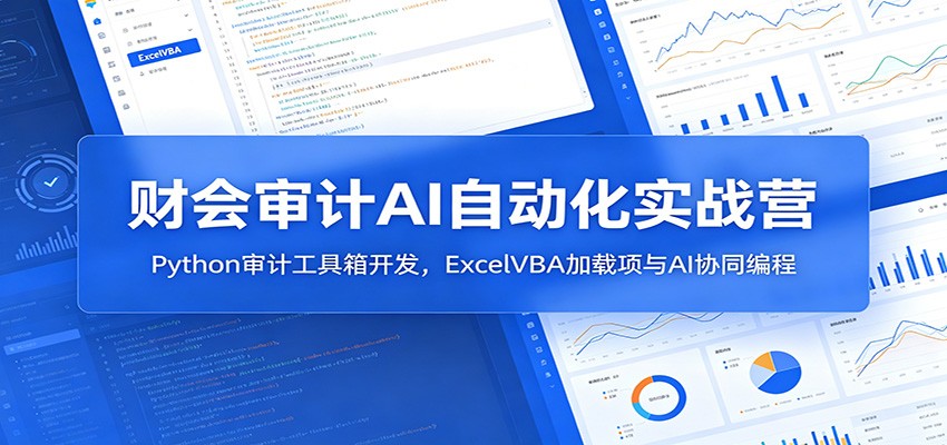 财会审计AI自动化实战营：Python审计工具箱开发，ExcelVBA加载项与AI协同编程-知享资源网