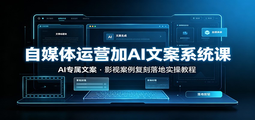 自媒体运营加AI文案系统课：：AI专属文案，影视案例复刻落地实操教程-知享资源网