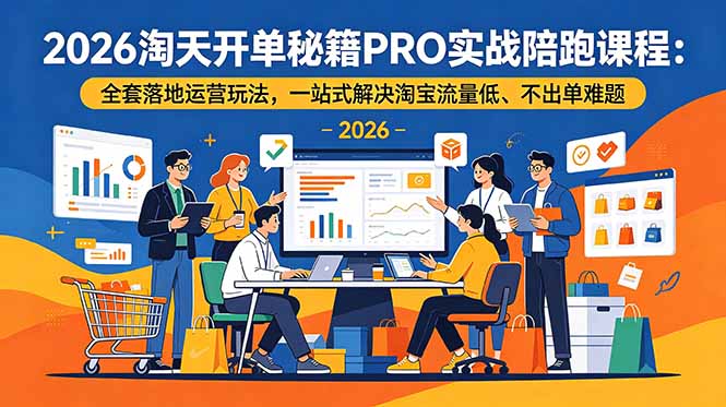 （19579期）2026淘天开单秘籍PRO实战陪跑课程-更新：全套落地运营玩法，一站式解决淘宝流量低、不出单难题-知享资源网