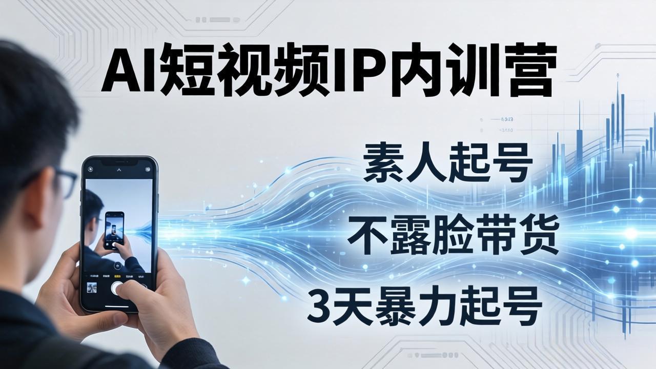 （19208期）2026AI短视频IP内训营-更新：从素人起号到不露脸带货，3天暴力起号全流程拆解-知享资源网