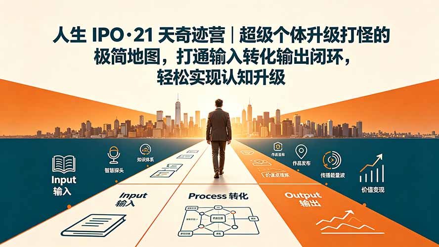 （19532期）人生 IPO-21 天奇迹营｜超级个体升级打怪的极简地图，打通输入转化输出闭环，轻松实现认知升级-知享资源网