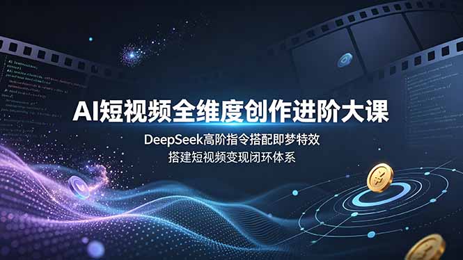 （19153期）AI短视频全维度创作进阶大课，DeepSeek高阶指令搭配即梦特效，搭建短视频变现闭环体系-知享资源网