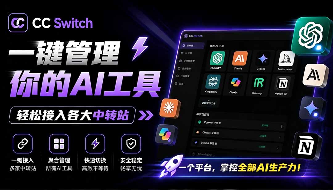 （19335期）一键给Chatgpt、Codex、Claude接入地第三方中转站，CC Switch统一管理你的 AI 编程工具工作流-知享资源网