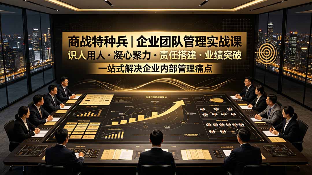 （19534期）商战特种兵｜企业团队管理实战课：识人用人｜凝心聚力｜责任搭建｜业绩突破，一站式解决企业内部管理痛点-知享资源网