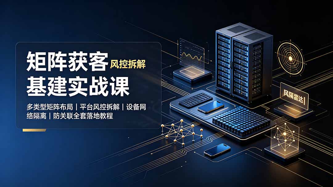 （19319期）矩阵获客基建实战课：多类型矩阵布局｜平台风控拆解｜设备网络隔离｜防关联全套落地教程-知享资源网