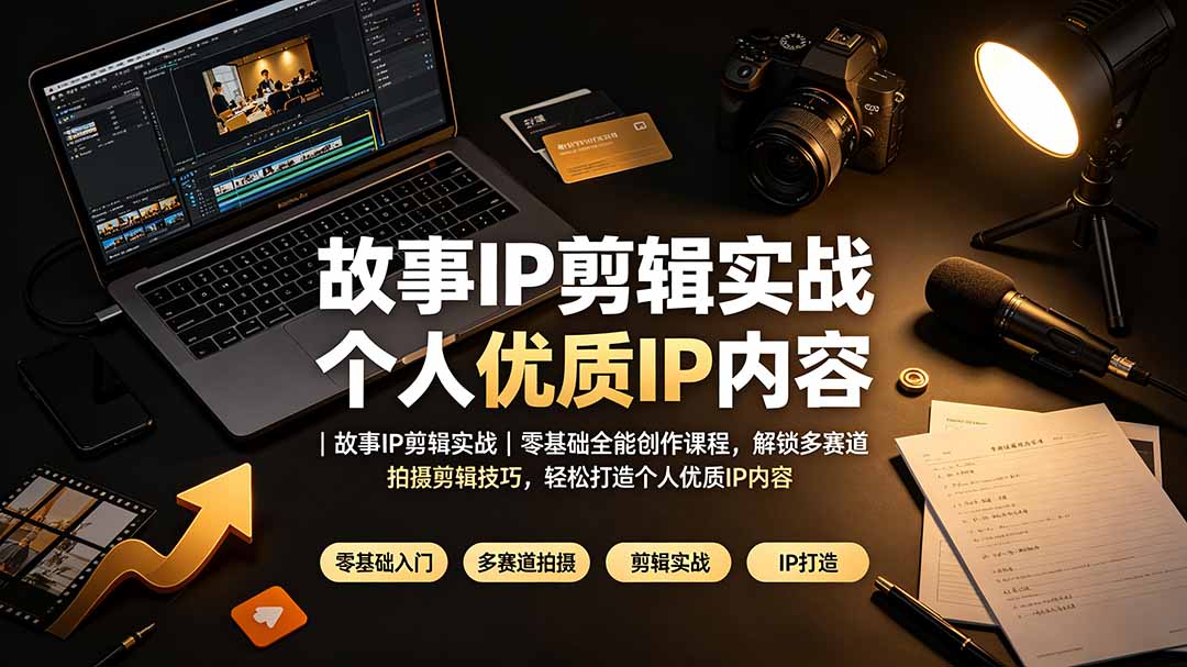 （19550期）故事IP剪辑实战｜零基础全能创作课程，解锁多赛道拍摄剪辑技巧，轻松打造个人优质IP内容-知享资源网