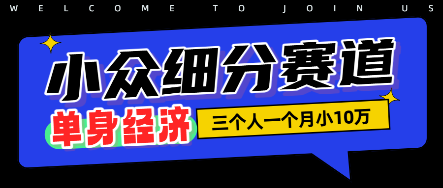 小众流量掘金，三个人一月小10W-知享资源网