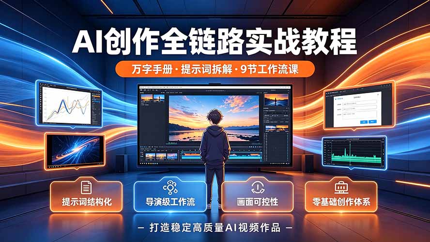 （19247期）AI创作全链路实战教程｜万字手册·提示词拆解·9节工作流课，打造稳定高质量AI视频作品-知享资源网