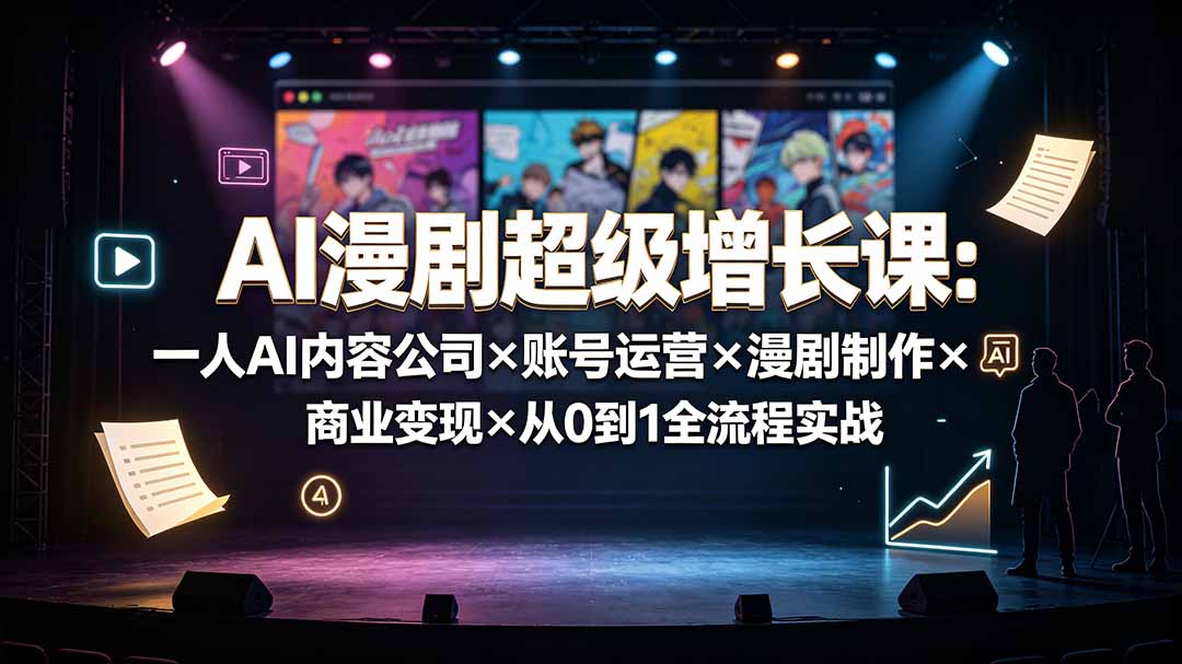 （19553期）AI漫剧超级增长课：一人AI内容公司×账号运营×漫剧制作×商业变现×从0到1全流程实战-知享资源网