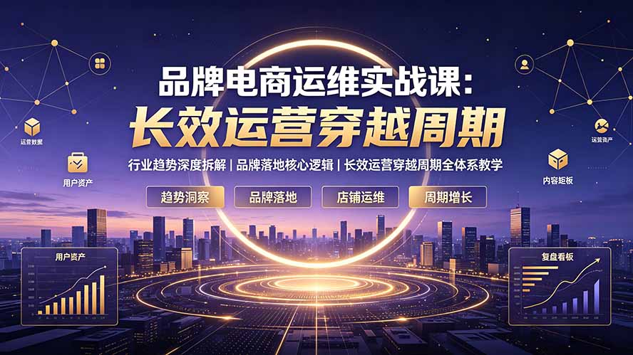 （19340期）品牌电商运维实战课：行业趋势深度拆解｜品牌落地核心逻辑｜长效运营穿越周期全体系教学-知享资源网