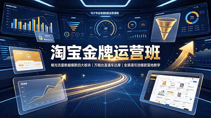 （19434期）淘宝金牌运营班-7月：曝光流量数据爆款四大板块｜万相台直通车达摩｜全渠道引流爆款落地教学-知享资源网