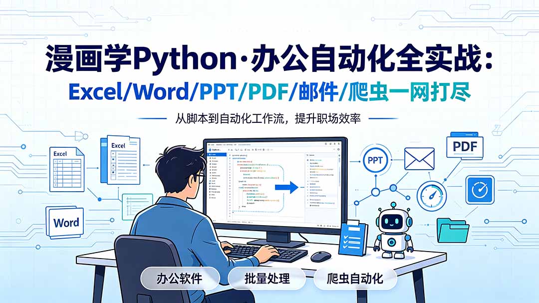 （19270期）漫画学Python·办公自动化全实战：Excel/Word/PPT/PDF/邮件/爬虫一网打尽-知享资源网