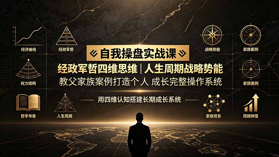 （19398期）自我操盘实战课：经政军哲四维思维｜人生周期战略势能｜教父家族案例打造个人成长完整操作系统-知享资源网