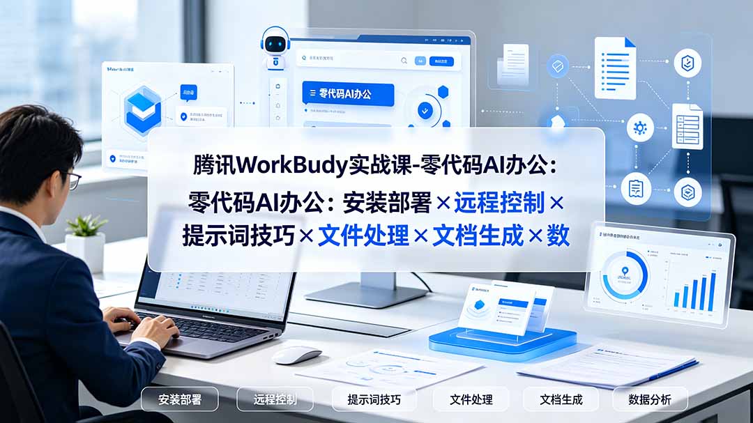 （19325期）腾讯WorkBuddy实战课-零代码AI办公：安装部署×远程控制×提示词技巧×文件处理×文档生成×数据分析-知享资源网