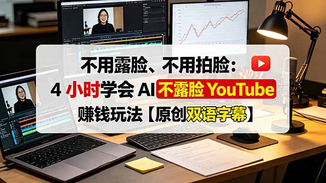（19161期）不用露脸、不用拍脸：4 小时学会 AI 不露脸 YouTube 赚钱玩法【原创双语字幕】-知享资源网