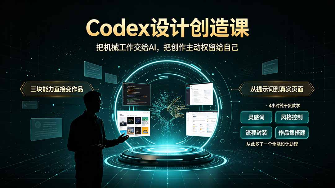 （19362期）Codex设计创造课-2期，小白也能掌握的Codex设计创造技巧，把机械工作交给AI，把创作主动权留给自己-知享资源网