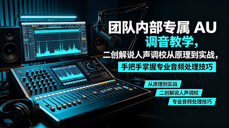 （19517期）某大佬团队内部专属 AU 调音教学，二创解说人声调校从原理到实战，手把手掌握专业音频处理技巧-知享资源网