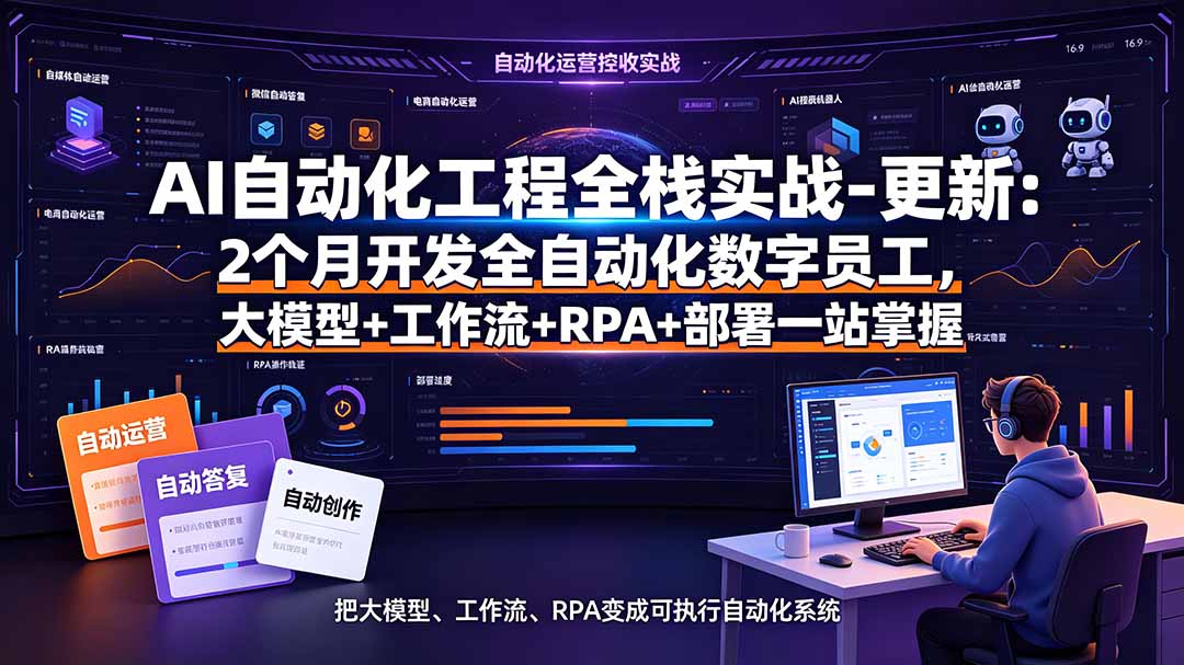 （19279期）AI自动化工程全栈实战-更新：2个月开发全自动化数字员工，大模型+工作流+RPA+部署一站式掌握-知享资源网