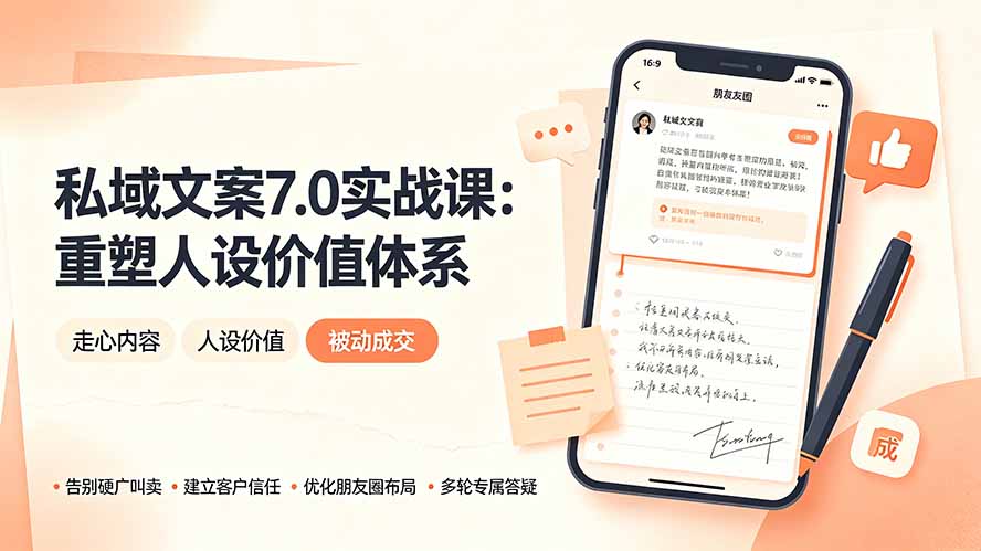 （19313期） 私域文案实战课7.0：重塑人设价值体系｜-告别硬广推销×走心内容×自我价值塑造，实现被动成交-知享资源网