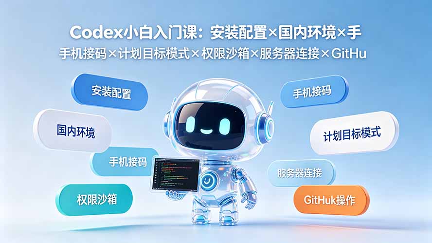 （19402期）Codex小白入门课：安装配置×国内环境×手机接码×计划目标模式×权限沙箱×服务器连接×GitHub操作-知享资源网