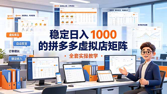 （19253期）稳定日入 1000 的拼多多虚拟店矩阵，全套实操教学-知享资源网