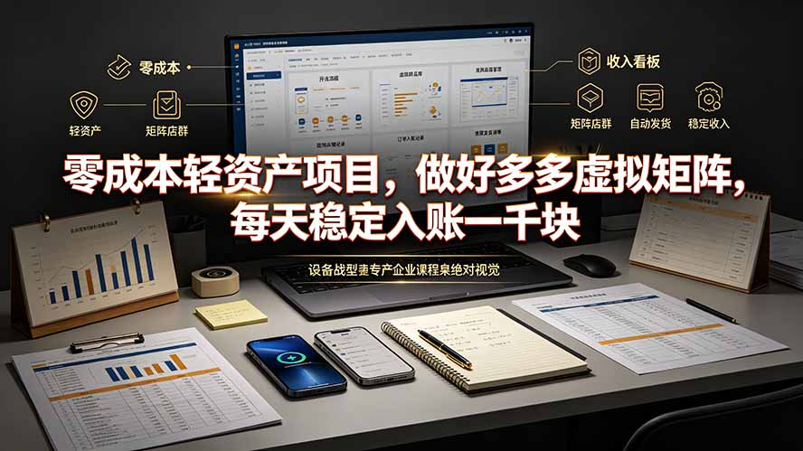 （19522期）零成本轻资产项目，做好多多虚拟矩阵，每天稳定入账一千块-知享资源网