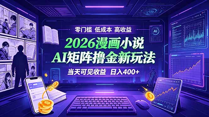 （19219期）爆款小说漫画大阅读    ai矩阵操作    当天可见收益  日入400+    零门槛    高收益-知享资源网