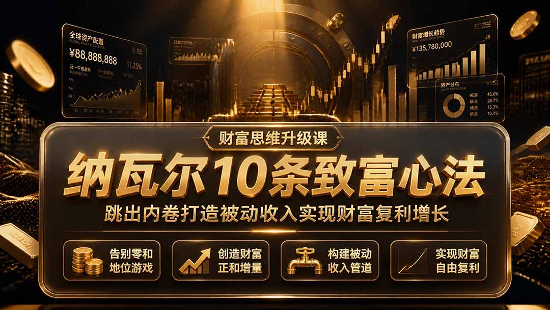 （19628期）付费文章：纳瓦尔10条致富心法，跳出内卷打造被动收入实现财富复利增长-知享资源网