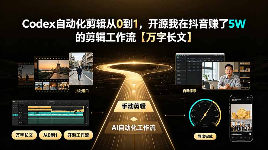 （19504期）Codex自动化剪辑从0到1，开源我在抖音赚了5W 的剪辑工作流【万字长文】-知享资源网