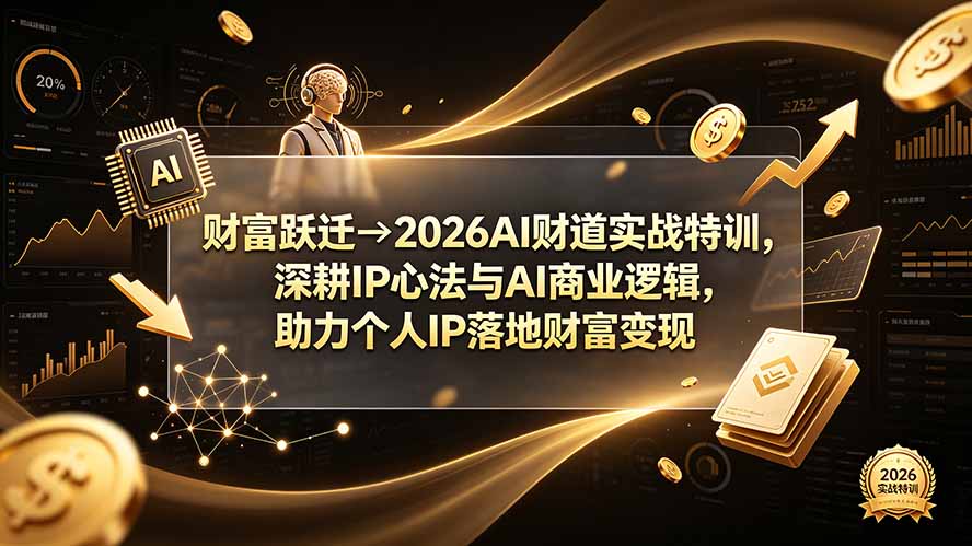 （19547期）财富跃迁→2026AI财道实战特训，深耕IP心法与AI商业逻辑，助力个人IP落地财富变现-知享资源网