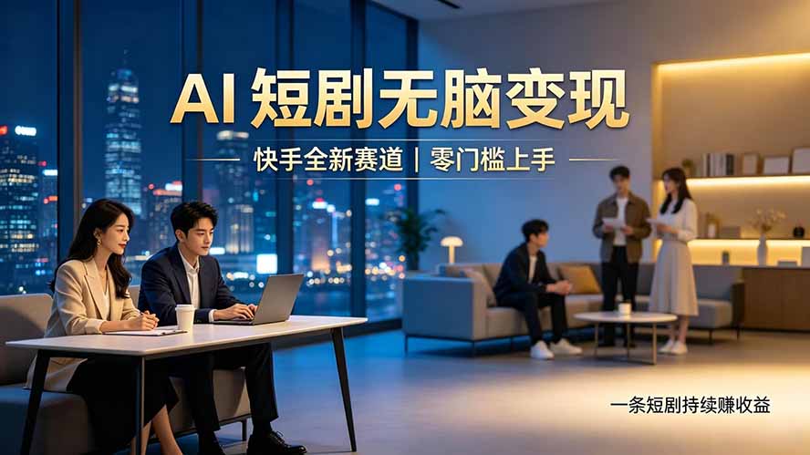 (19577期)别乱找副业了,快手 AI 短剧零门槛长久被动增收-知享资源网