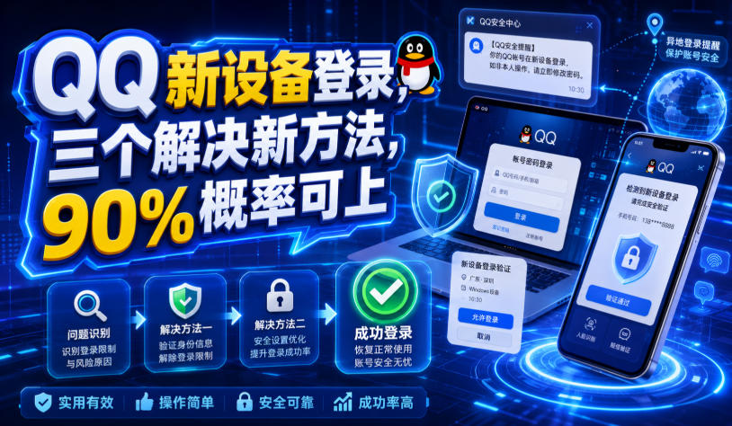 QQ新设备登录，三个解决新方法，90%概率可上-知享资源网