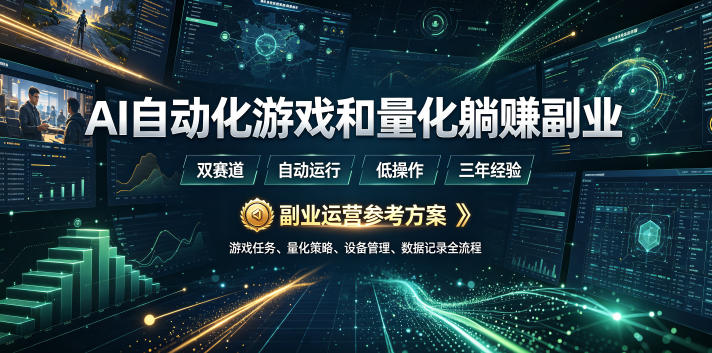 （19388期）AI全自动游戏和量化躺赚副业：日入几百，稳定运行三年的项目！-知享资源网