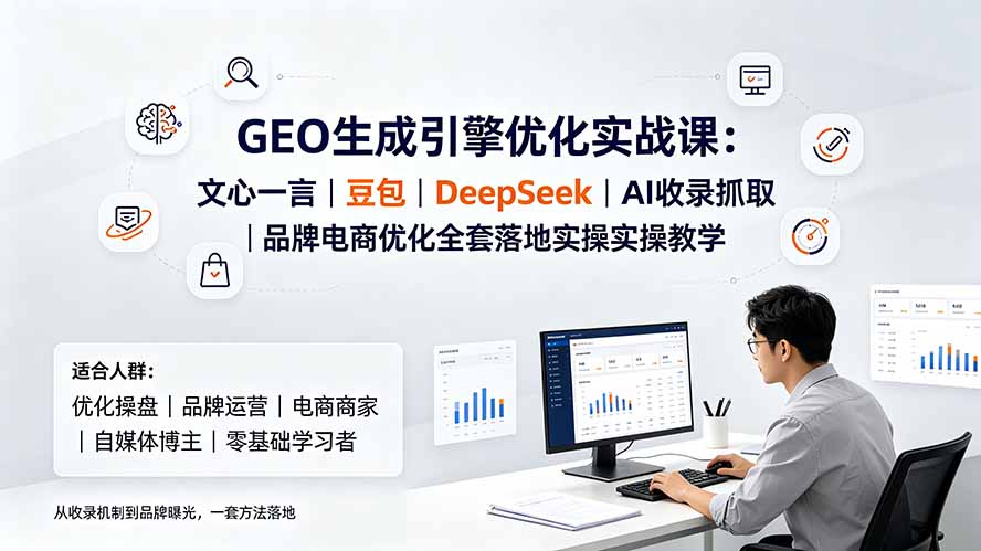 （19456期）GEO生成引擎优化实战课：文心一言｜豆包｜DeepSeek｜AI收录抓取｜品牌电商优化全套落地实操教学-知享资源网