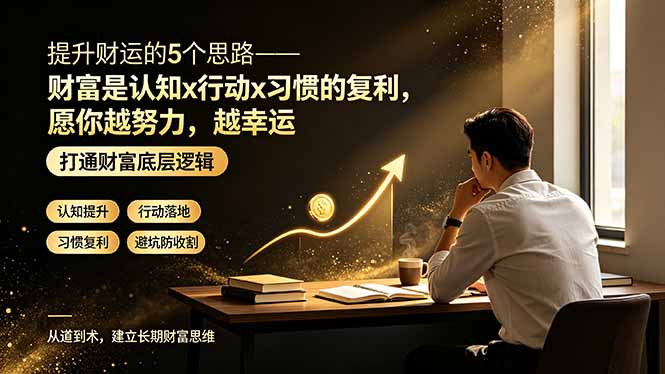 （19233期）付费文章：提升财运的5个思路——财富是认知x行动x习惯的复利，愿你越努力，越幸运-知享资源网