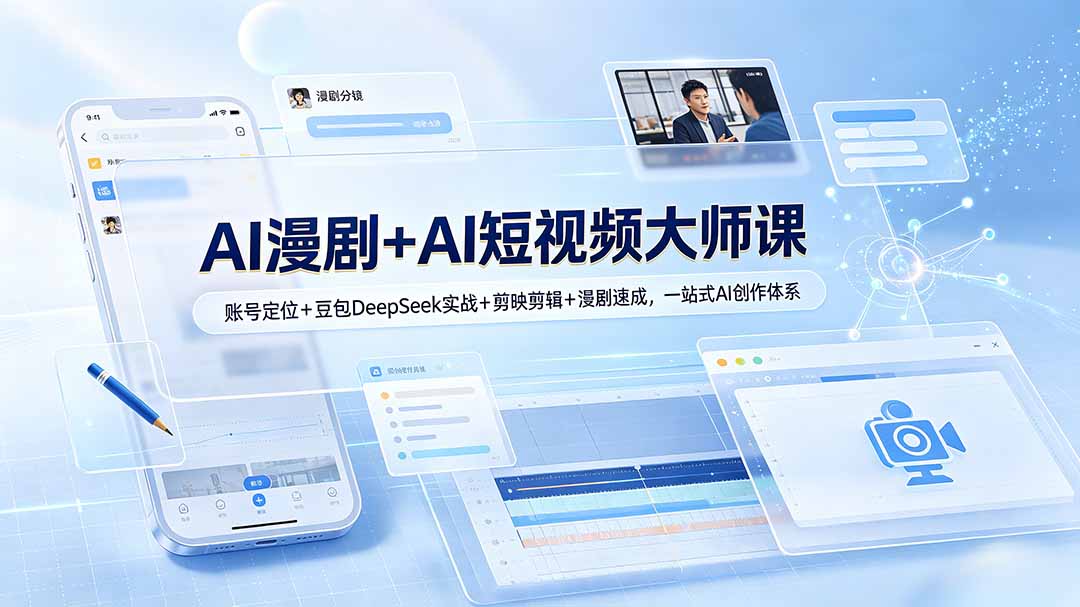 （19147期）AI漫剧+AI短视频大师课：账号定位+豆包DeepSeek实战+剪映剪辑+漫剧速成，一站式AI创作体系-知享资源网